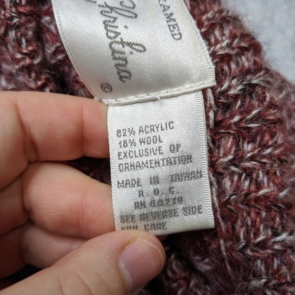 Vintage Marisa Christina maroon sweater size M - Picture 5 of 6